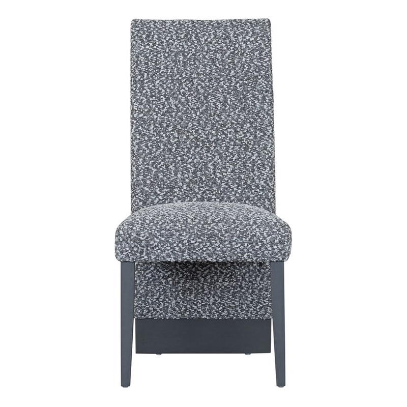 D12 Wood and Upholstered White and Grey Set of 2 Dining Chairs