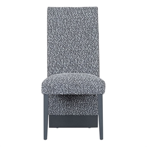 D12 Wood and Upholstered White and Grey Set of 2 Dining Chairs