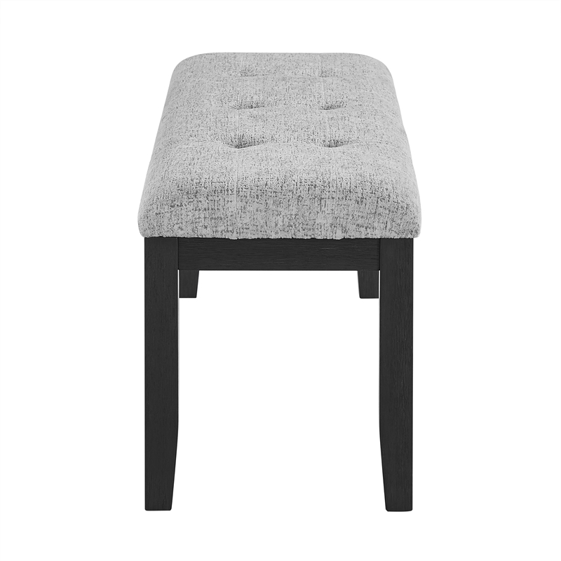 D1319 Light Grey Wooden Padded upholstered Bench