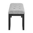 D1319 Light Grey Wooden Padded upholstered Bench
