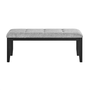 D1319 Light Grey Wooden Padded upholstered Bench