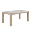 D1321 Marble Top Natural Wood Finish Dining Table