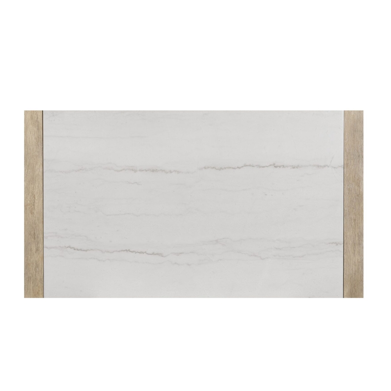 D1321 Marble Top Natural Wood Finish Dining Table