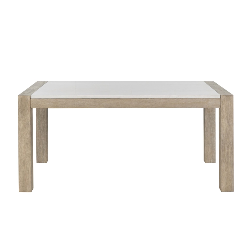 D1321 Marble Top Natural Wood Finish Dining Table
