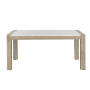 D1321 Marble Top Natural Wood Finish Dining Table