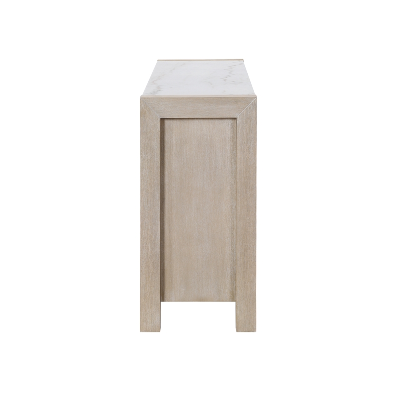 D1321 Light Gray Wooden Buffer with Cabinets and Shelves