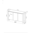 D1321 Light Gray Wooden Buffer with Cabinets and Shelves