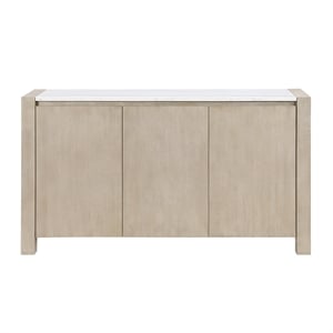 D1321 Light Gray Wooden Buffer with Cabinets and Shelves