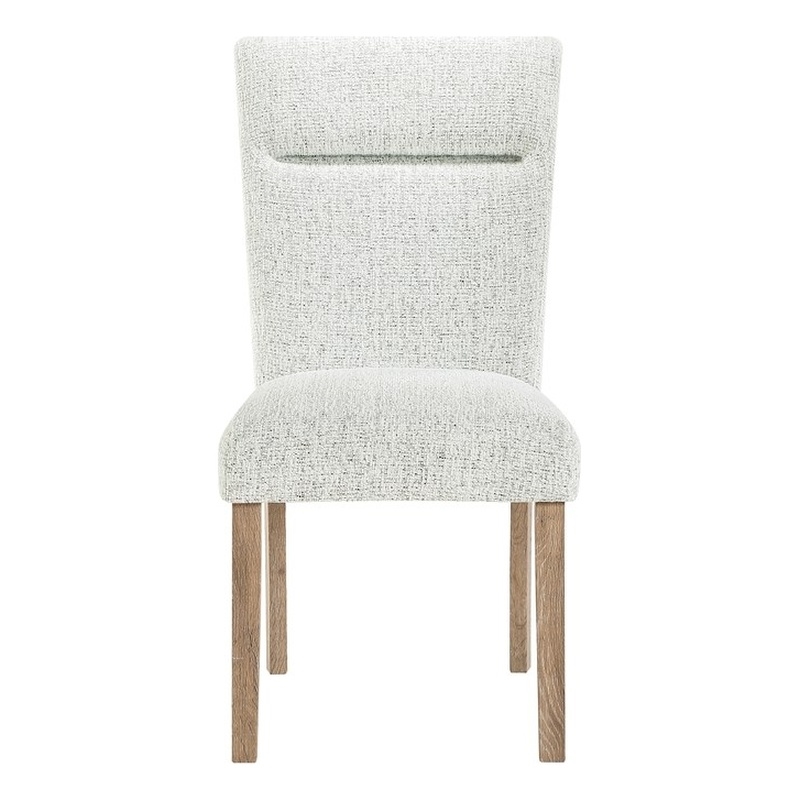 D2504 Light Gray and Natural 2PK Dining Chair Set