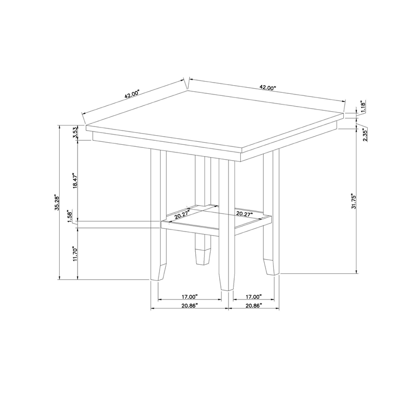 D4010 Natural Wood Bar Table