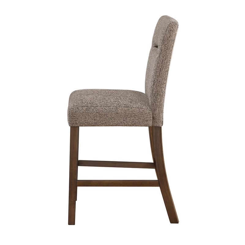 D4355 Brown Padded Wooden Barstool set of 2