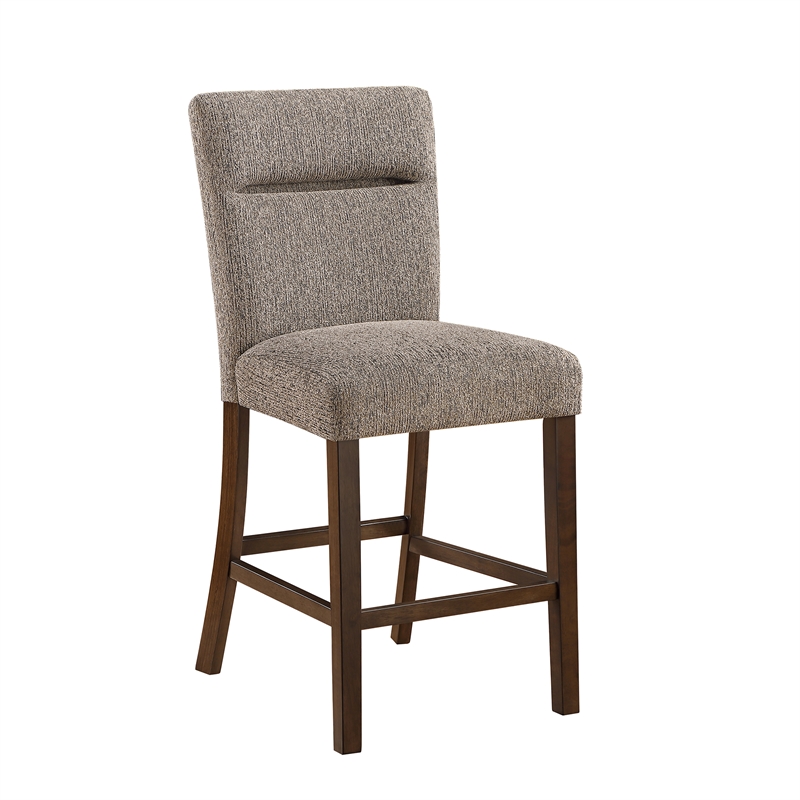 D4355 Brown Padded Wooden Barstool set of 2