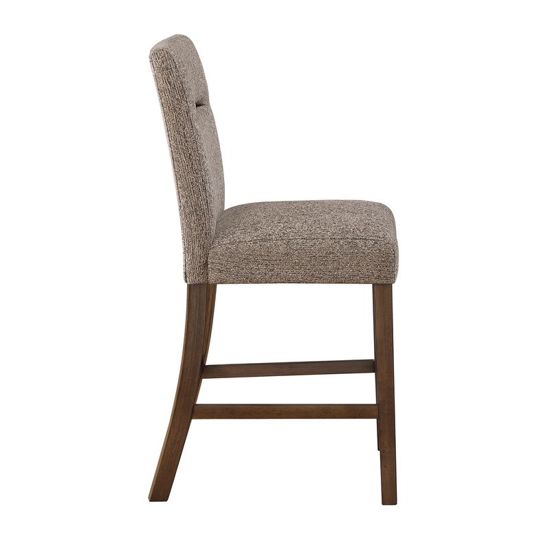 D4355 Brown Padded Wooden Barstool set of 2