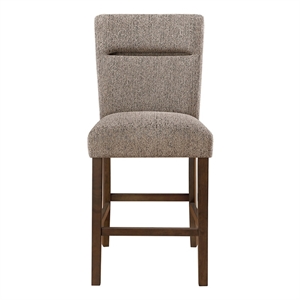 D4355 Brown Padded Wooden Barstool set of 2