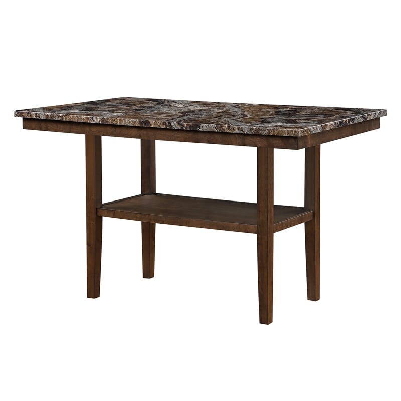 D4355 Brown Faux marble Wooden Bar Table