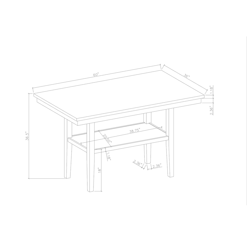 D4355 Brown Faux marble Wooden Bar Table