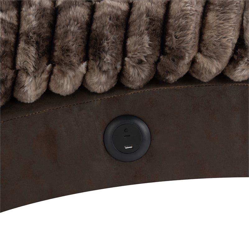 Dominic Brown Ultra Soft Fabric Accent Chaise