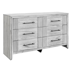 Elsie Grey Wash Wood (6) Drawer Dresser