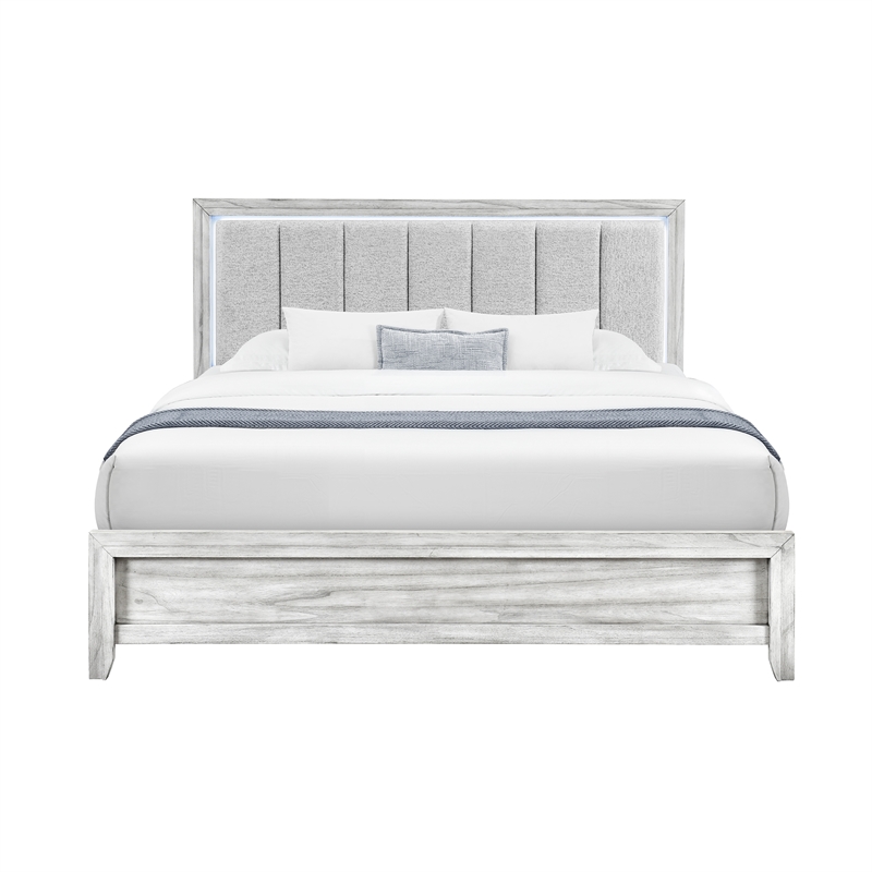 Elsie Gray Washed Wooden King Bed