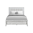 Elsie Gray Washed Wooden Queen Bed with LED
