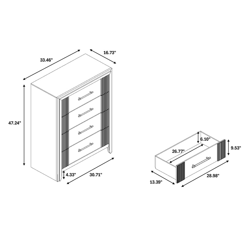Elsie Gray Wash Wooden 5PC King Bedroom Set