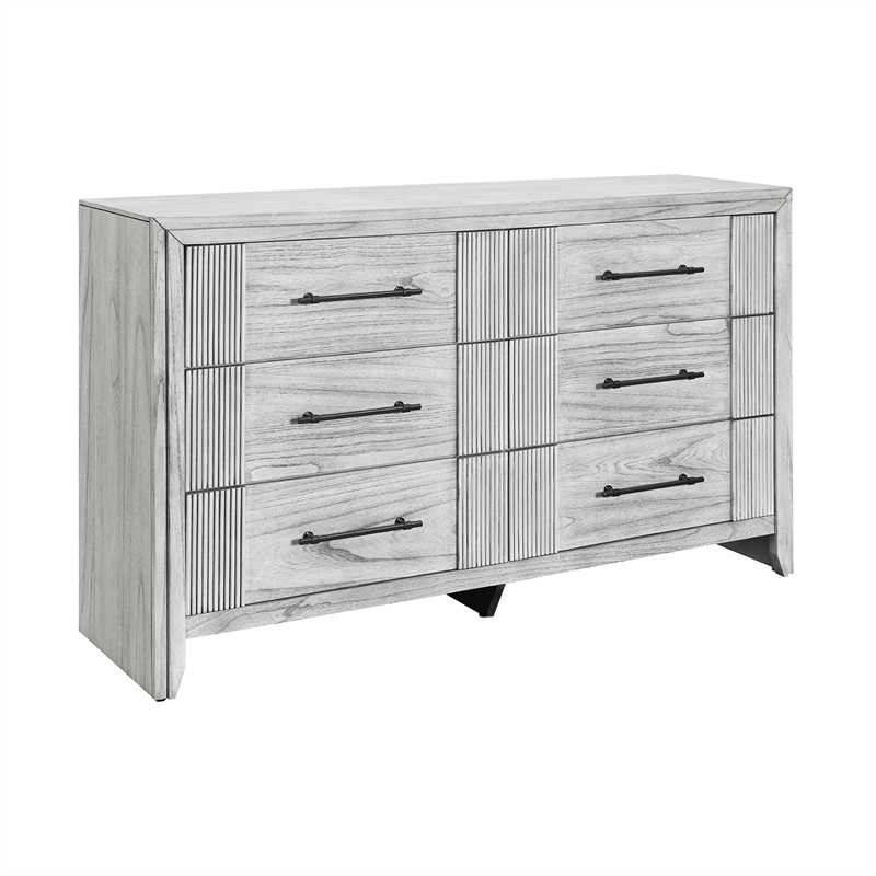 Elsie Washed Gray Wooden 5PC Queen Bedroom Set