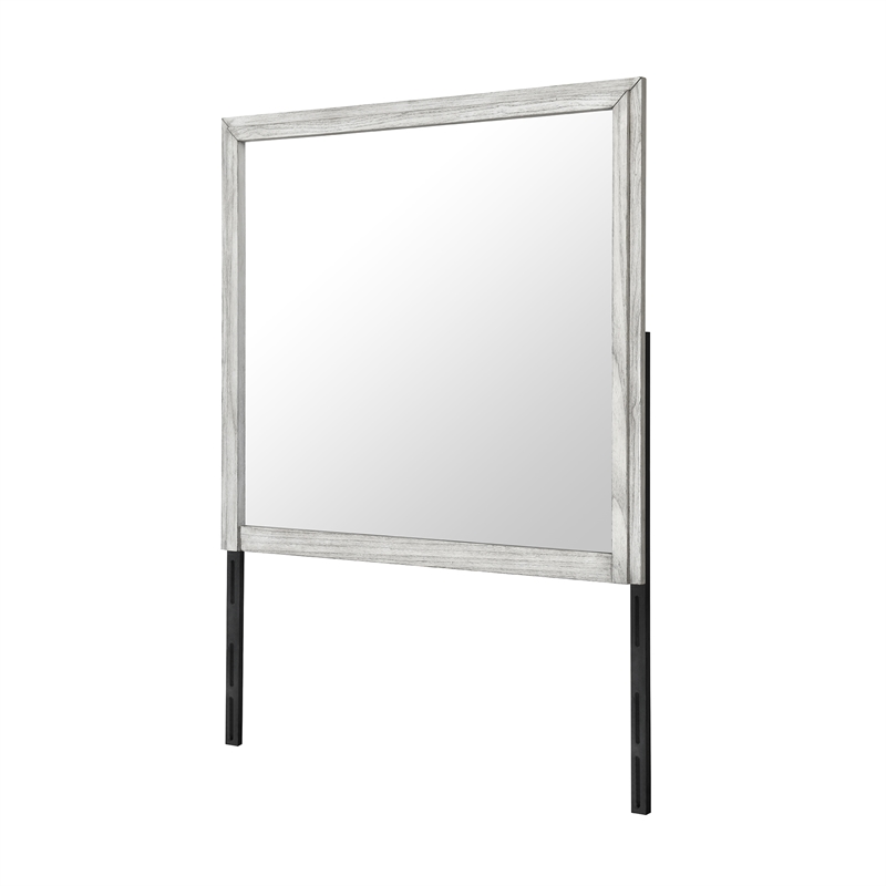 Elsie Washed Gray Large Scale Glass Mirror