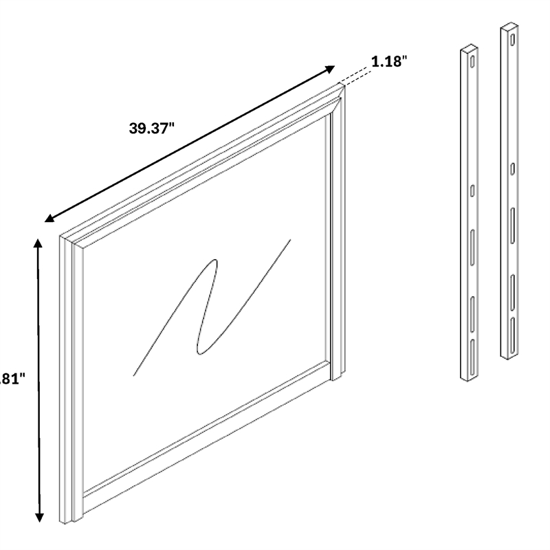 Elsie Washed Gray Large Scale Glass Mirror