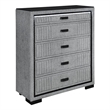 Isabella Fully Upholstered Grey 5 Drawer Chest