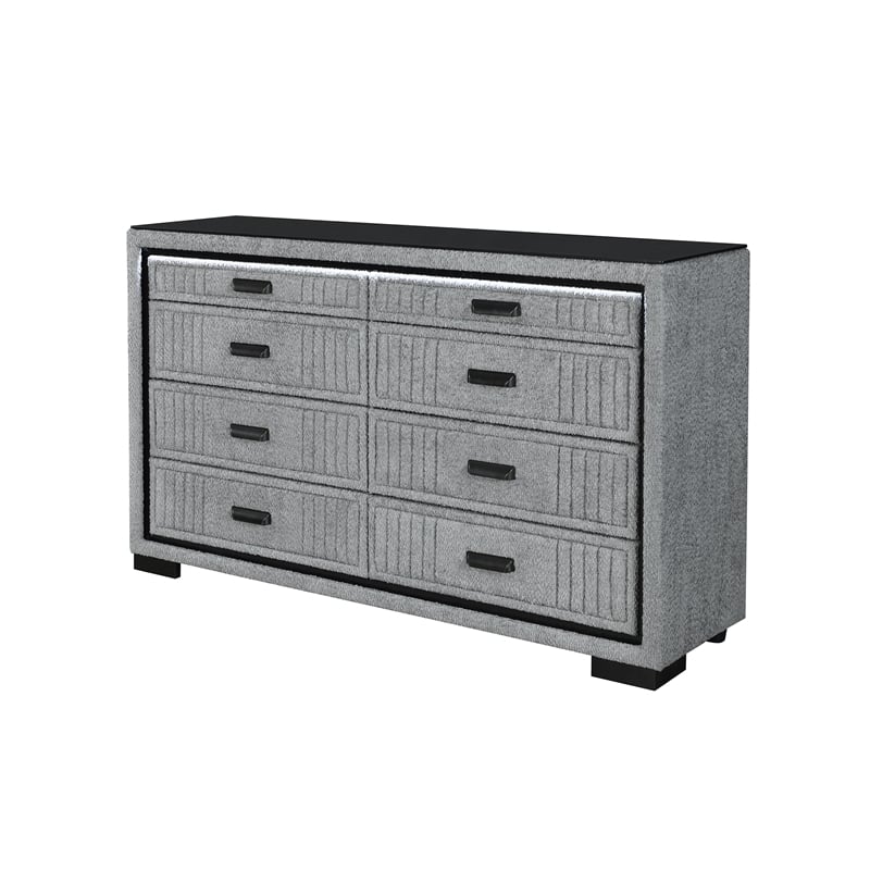 Isabella Fully Upholstered Dresser with LED light