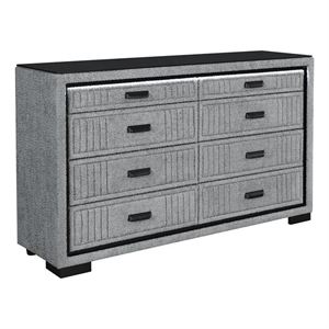 Isabella Fully Upholstered Dresser with LED light