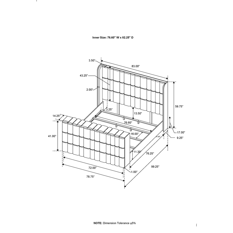 Isabella Gray Fireplace-TV Lift and Speakers King Bed