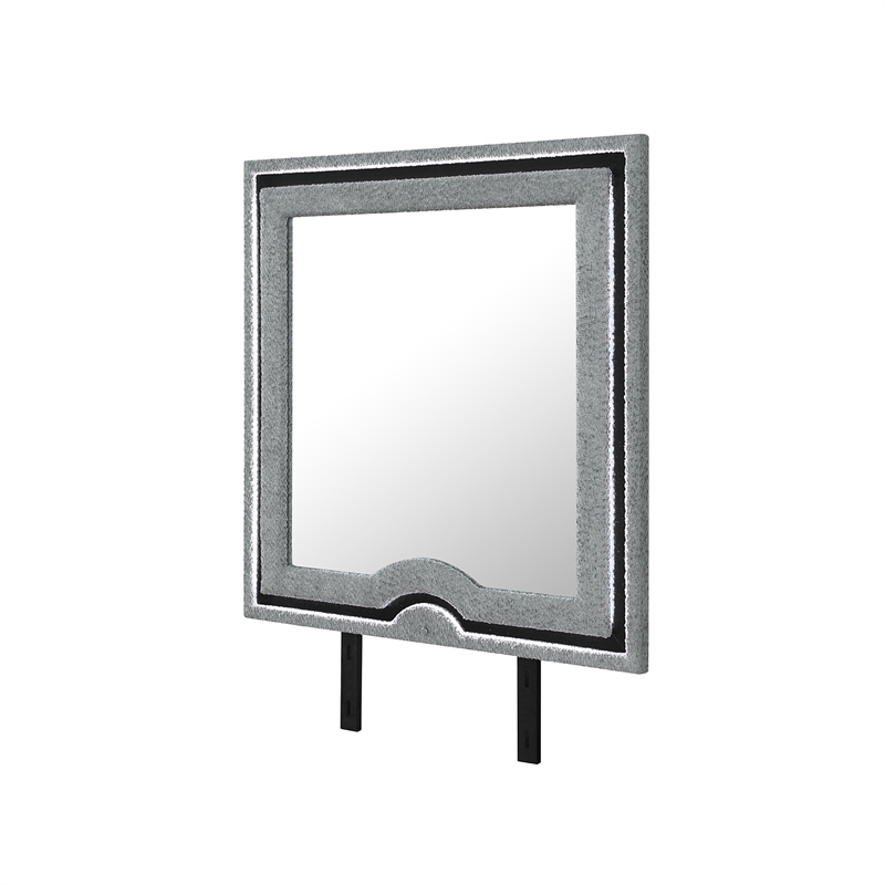 Isabella Gray Upholstered Large Scale Mirror with LED
