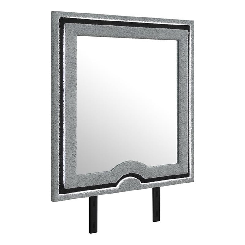 Isabella Gray Upholstered Large Scale Mirror with LED