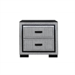 Isabella Gray Fully Upholstered Nightstand with LED