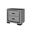 Isabella Gray Fully Upholstered Nightstand with LED