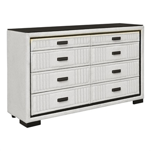 Isabella White and Black Fully Upholstered Dresser