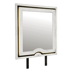 Isabella White-Black Upholstered Large Scale Mirror with LED