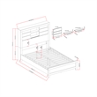 Lisbon Engineered Wood Bookcase Full Bed in Gray/Black