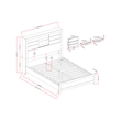 Lisbon Engineered Wood Gray and Black Bookcase Headboard Queen Bed