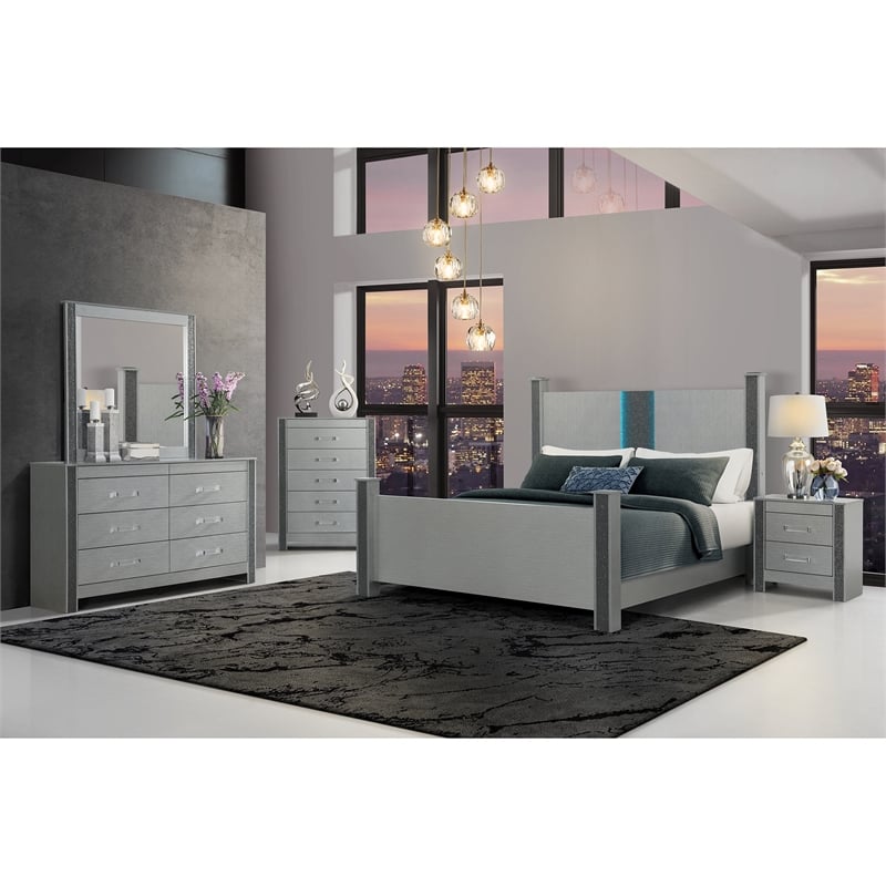 Lisbon Silver Wood Bedroom Chest