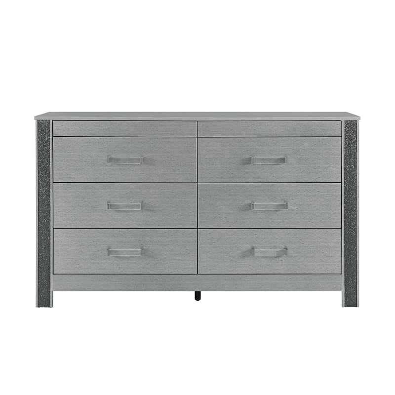 Logan Silver Wood Bedroom Dresser