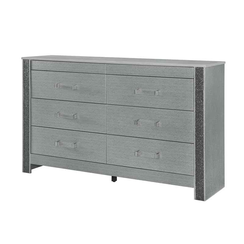 Logan Silver Wood Bedroom Dresser