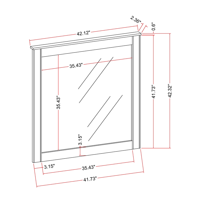 Logan Large Scale Glass Mirror with Crushed Glitter