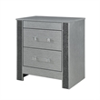 Logan Silver Wood Nightstand with Spacious Drawers