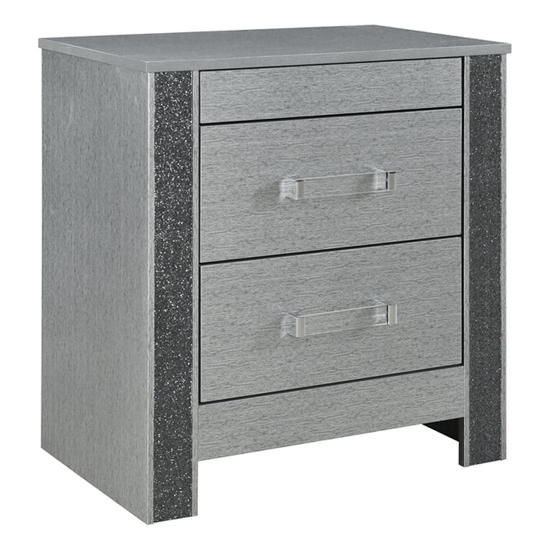 Logan Silver Wood Nightstand with Spacious Drawers