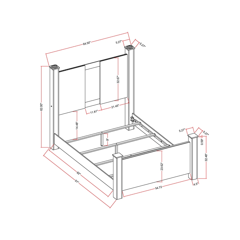 Logan Silver Wood Queen Bed with LED and Speakers