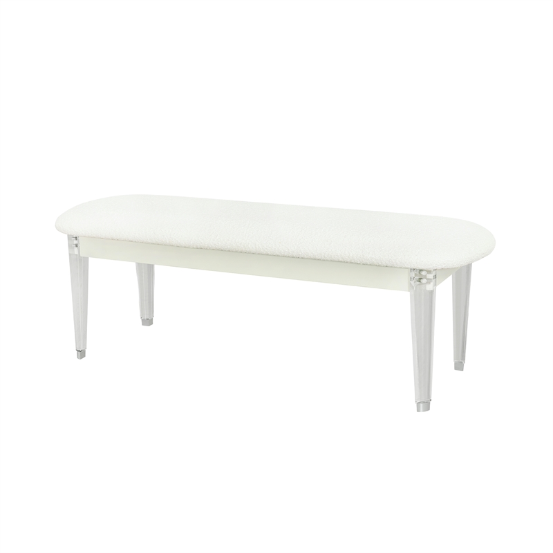 Lyra Acrylic Legs Extra Padded Beige Bedroom Bench