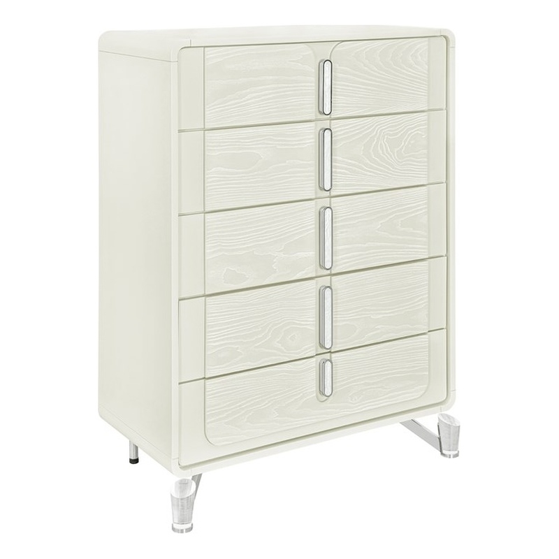 Lyra Acrylic legs Wood Beige Bedroom Chest