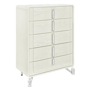 Lyra Acrylic legs Wood Beige Bedroom Chest